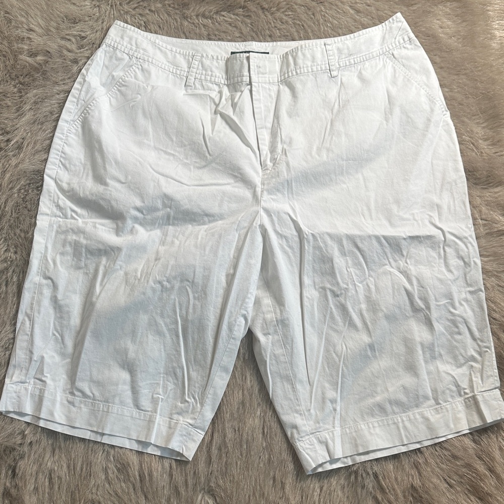 Ralph Lauren White Flat Front Shorts